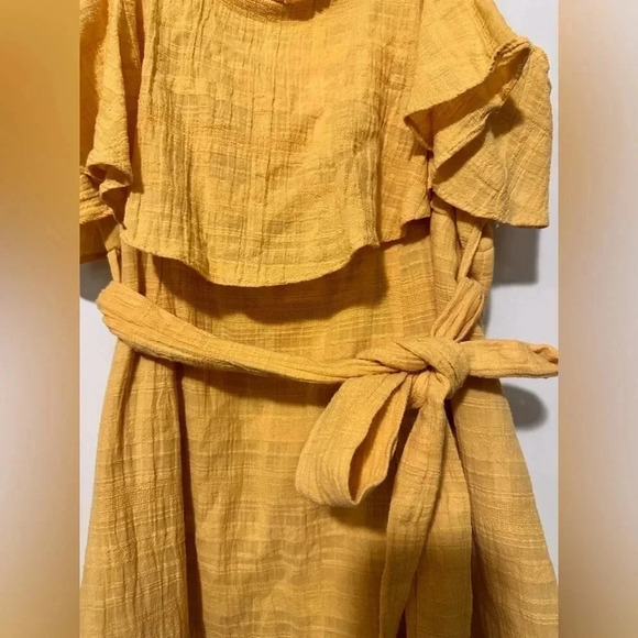 Here comes the sun mustard sleeveless dress size M - Picture 3 of 7